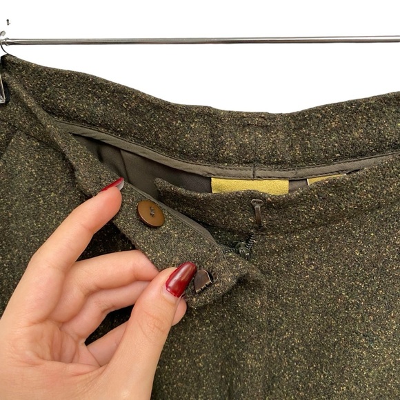 Caslon Wool & Silk Pleated Trouser Pants In Dark Olive - Picture 7 of 9